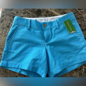 Lilly Pulitzer Callahan Textured Shorts in Seaspray Blue, Size 4, NWT